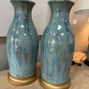 #409 ON HOLD CW Pair of Charlie West Pottery Lamps