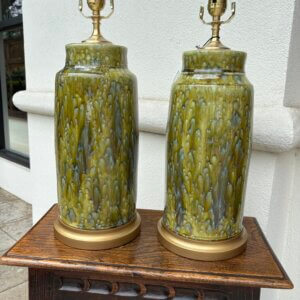 #410CW Pair of Charlie West Pottery Lamps