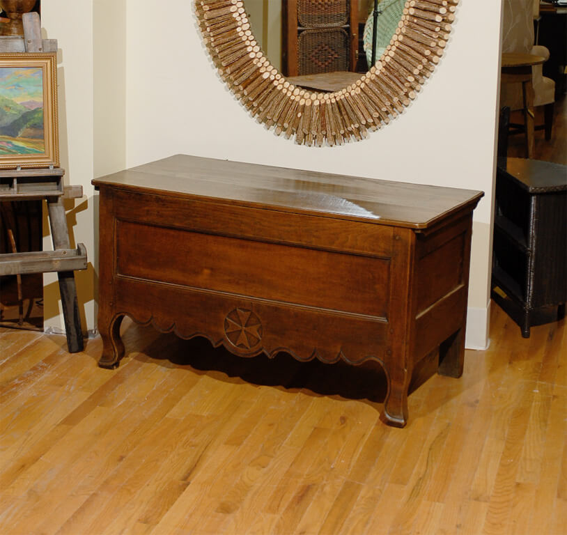 Antique French Oak Coffer c1850 #2256 - Image 6