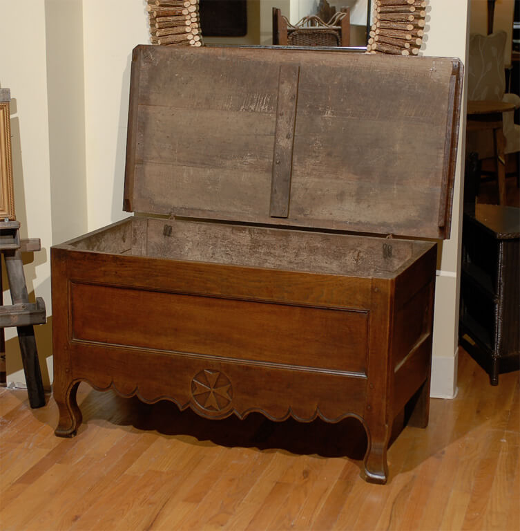 Antique French Oak Coffer c1850 #2256 - Image 8