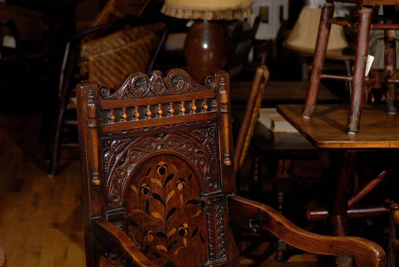 18th Century English Joined Armchair with Wonderful Inlay #106BF - Image 2