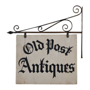 Antique Iron 'Old Post Antiques' Sign #8932