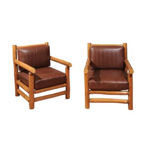 Pair of Lodgepole Pine Chairs by Dearing Workshops of Jackson Hole, Wy  #LH44