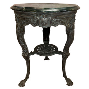 Iron and Faux Marble Top Table #KH5