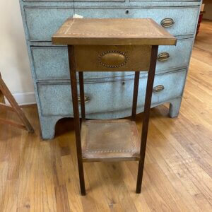Small brass and oak side table c 1905 #JW188