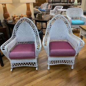 Art deco wicker rocker and chair #WIT8