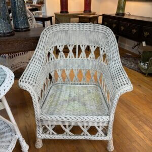 1900-1920s White American Wicker Chair
