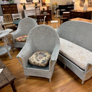 WIT # 26 Wicker Set (Sofa, 2 Chairs, 2 Tables, Lamp)