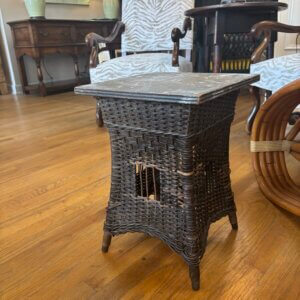 #LH163 Antique Wicker Tabaret