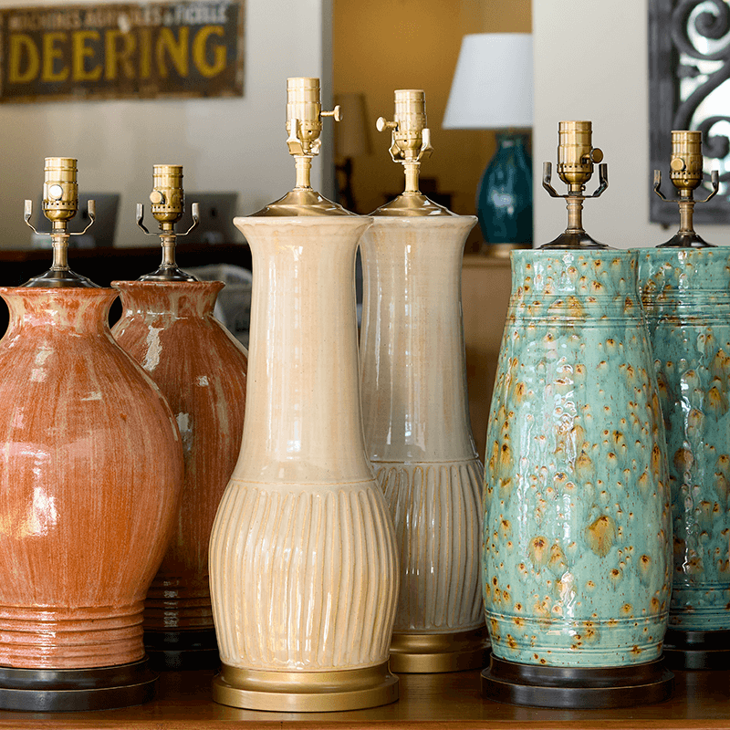 Charlie West Pottery Lamps