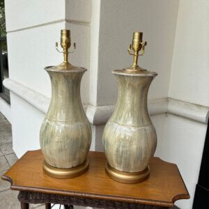 ON ORDER. #245CW Pair of Charlie West Pottery Lamps
