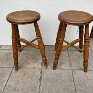 ON HOLD #KM150 Pair of English Pub Stools c1900