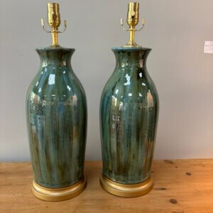 OUT ON APPROVAL #259 CW Pair of Charlie West Pottery Lamps