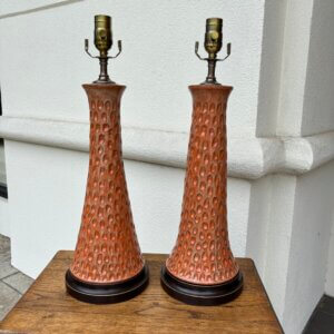 OUT ON APPROVAL #264CW  Pair of Charlie West Pottery Lamps