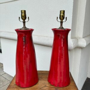 #265CW Pair of Charlie West Pottery Lamps