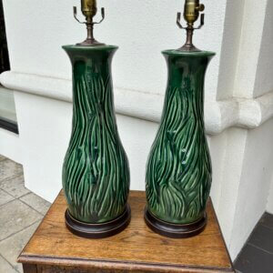 #266CW Pair of Charlie West Pottery Lamps