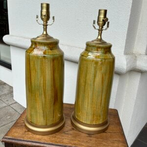 ON ORDER  #263 CW Pair of Charlie West Pottery Lamps