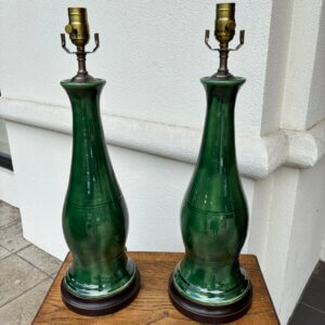 OUT ON APPROVAL #261CW Pair of Charlie West Pottery Lamps