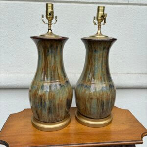 CAN BE ORDERED #269CW Pair of Charlie West Pottery Lamps