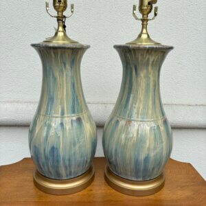 OUT ON APPROVAL. #270CW Pair of Charlie West Pottery Lamps