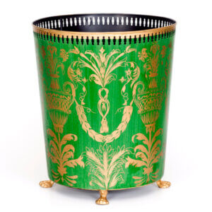 Festoon Metal Trash Can – Green