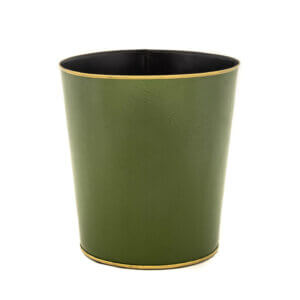 Green Tapered Metal Trash Can
