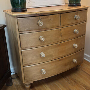 KN 639 Rare English Bow Front Chest of Drawers c1890