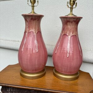 #274CW Pair of Charlie West Pottery Lamps