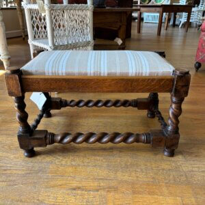 ON HOLD #KM183 Antique English Barley Twist Stool
