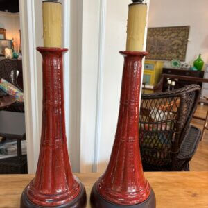 OUT ON APPROVAL #CW288 Pair of Charlie West Pottery Lamps