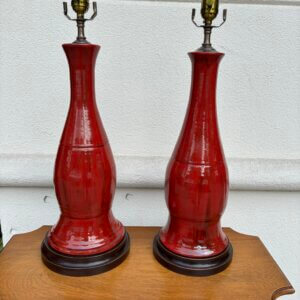 #289 Pair of Charlie West Pottery Lamps