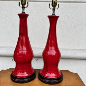 #290CW Pair of Charlie West Pottery Lamps