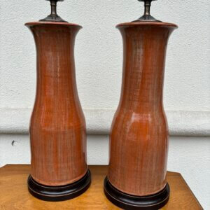 #291CW Pair of Charlie West Pottery Lamps OUT ON APPROVAL