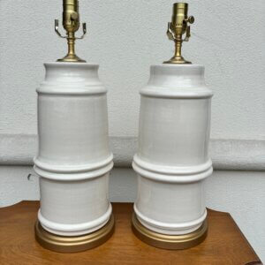 #292 Pair of Charlie West Pottery Lamps