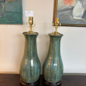 ON HOLD #324CW Pair of Charlie West Pottery Lamps
