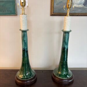 ON HOLD #328CW Pair of Charlie West Pottery Lamps