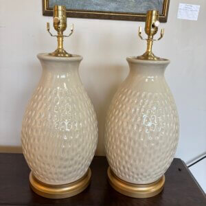 #328CW Pair of Charlie West Pottery Lamps