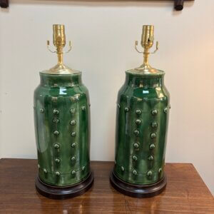 #334CW Pair of Charlie West Pottery Lamps