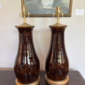 ON APPROVAL  #339CW Pair of Charlie West Pottery Lamps