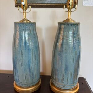ON ORDER   #344CW Pair of Charlie West Pottery Lamps