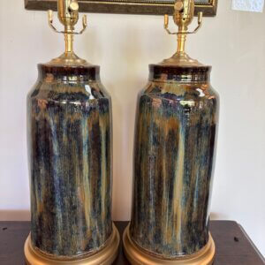 #342CW Pair of Charlie West Pottery Lamps