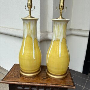 #402CW Pair of Charlie West Pottery Lamps